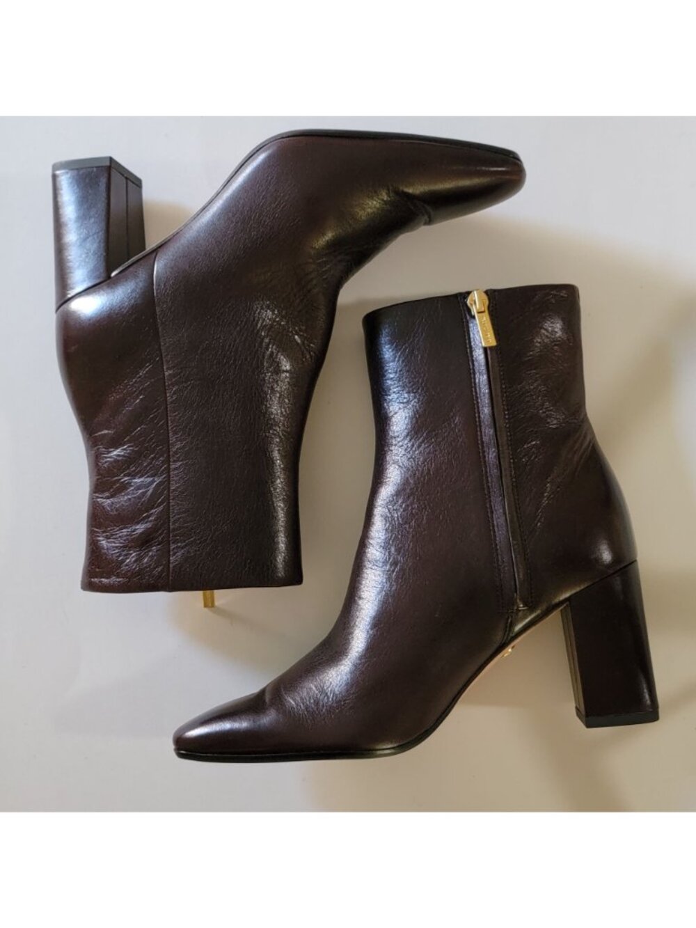 NEW Veronica Beard Cera Boots Chocolate Brown Leather Old Money Retro Womens 8.5 - Picture 2 of 10